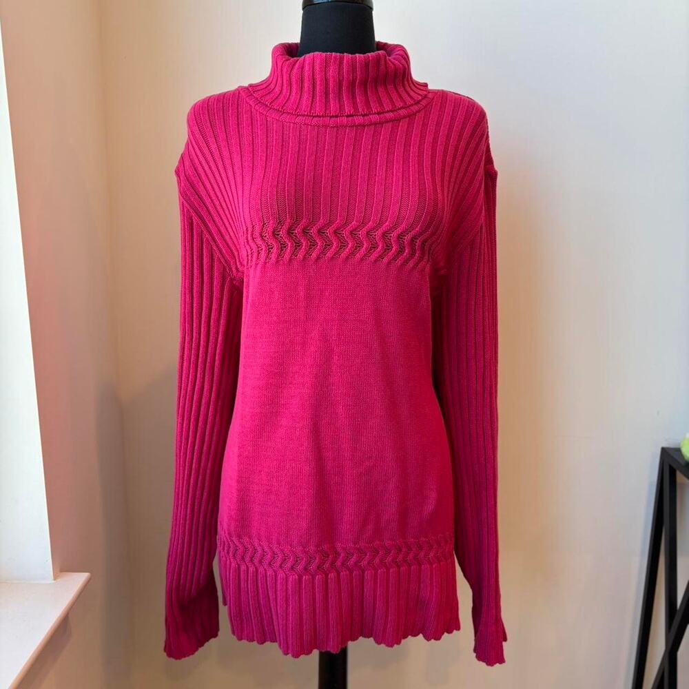 Coldwater Creek Pink Long Sleeved Ribbed Turtleneck Knit Sweater Sz 3X NWT